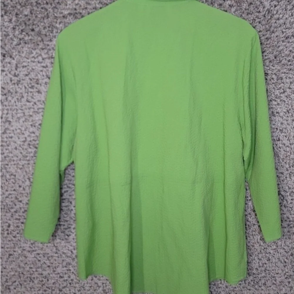 Habitat Top Womens Large Green Button Up Textured Collared Pockets Casual Ladies - Picture 2 of 9
